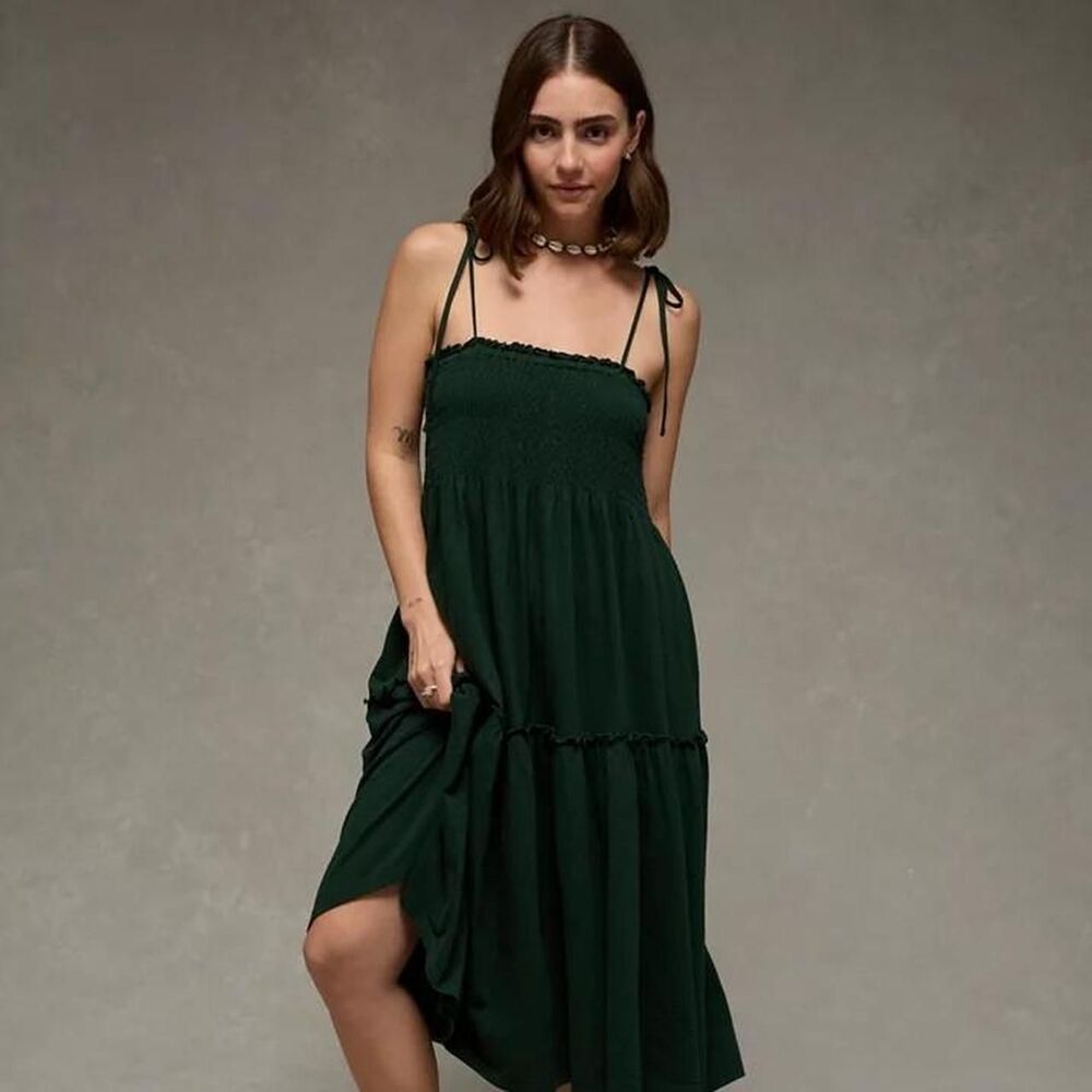 American-eagle Women's Green Dress